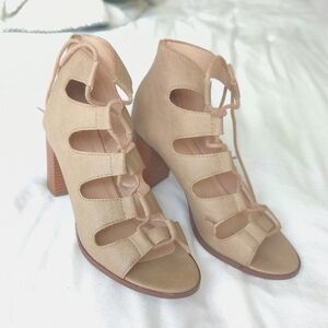✅ Lace-Up Block-Heel Sandals sz 8